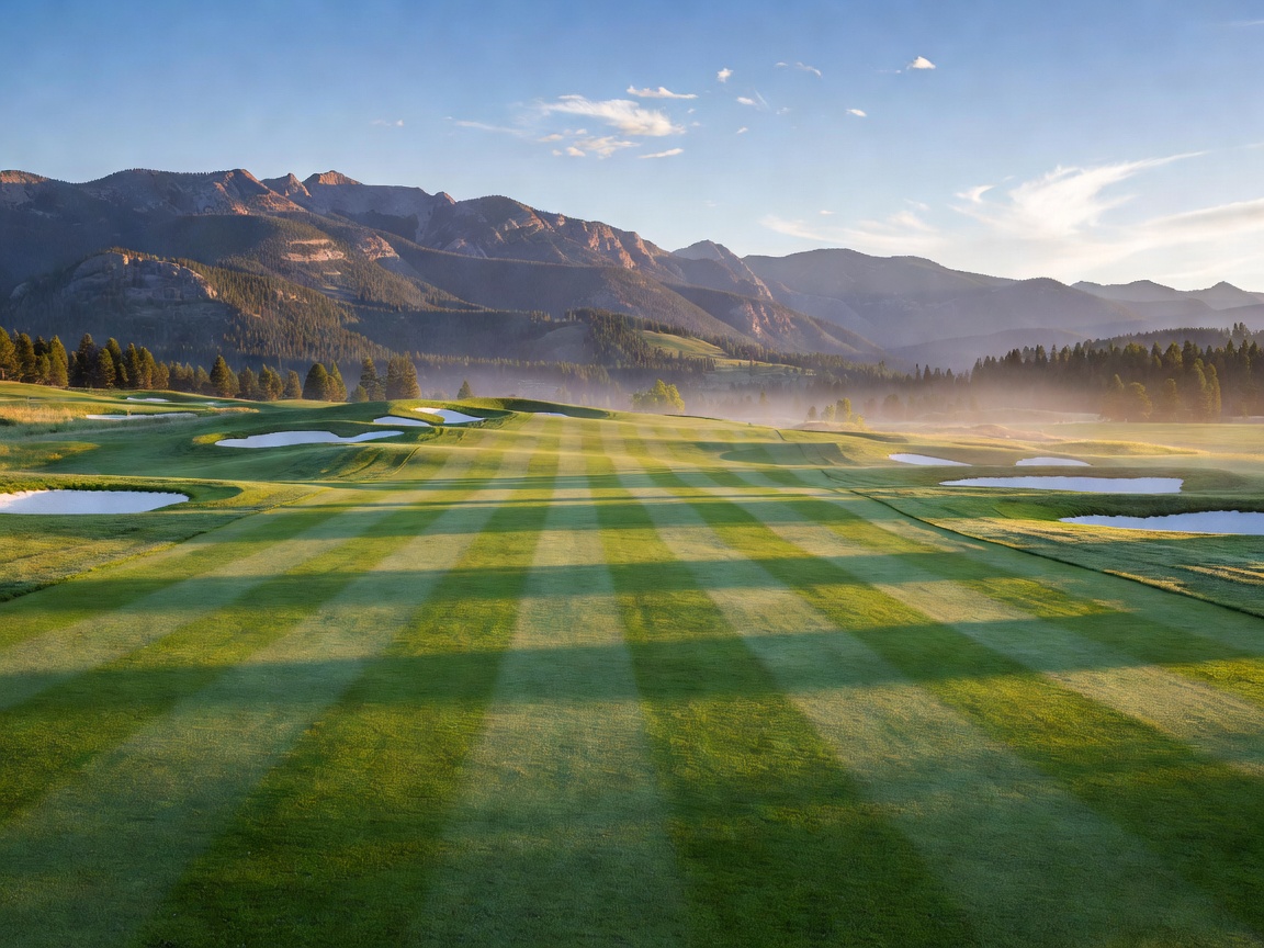 High alpine mountain peaks framing a perfect fairway on the Kootenay golf tracks